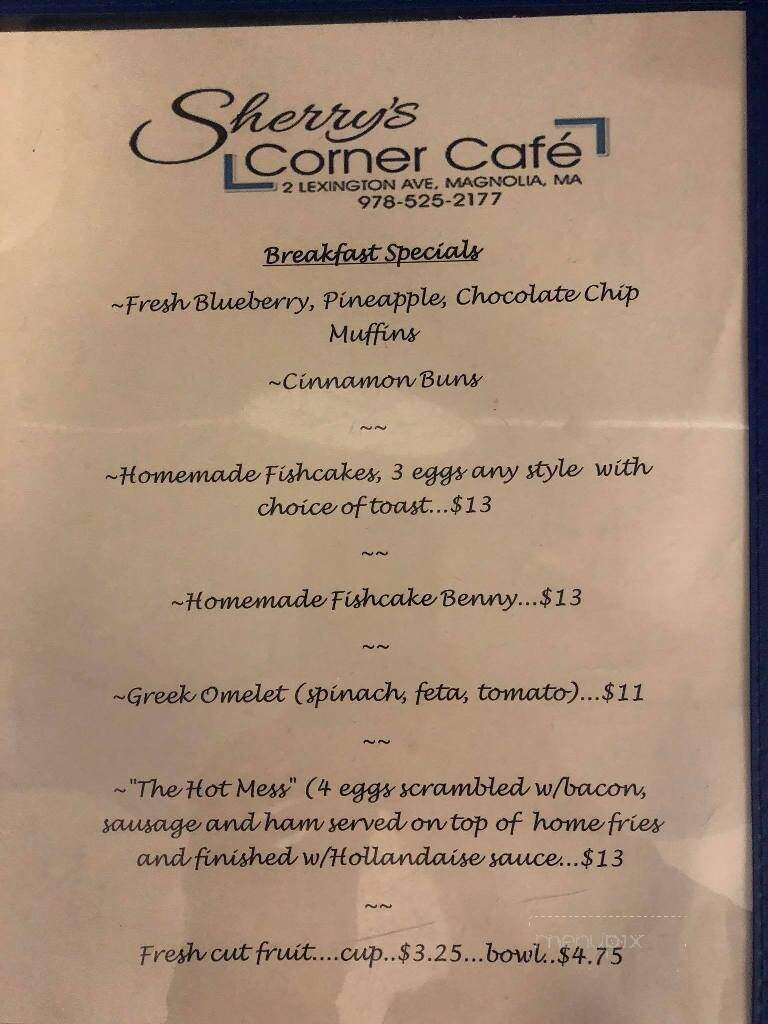 Sherry's Corner Cafe - Gloucester, MA menu_pic