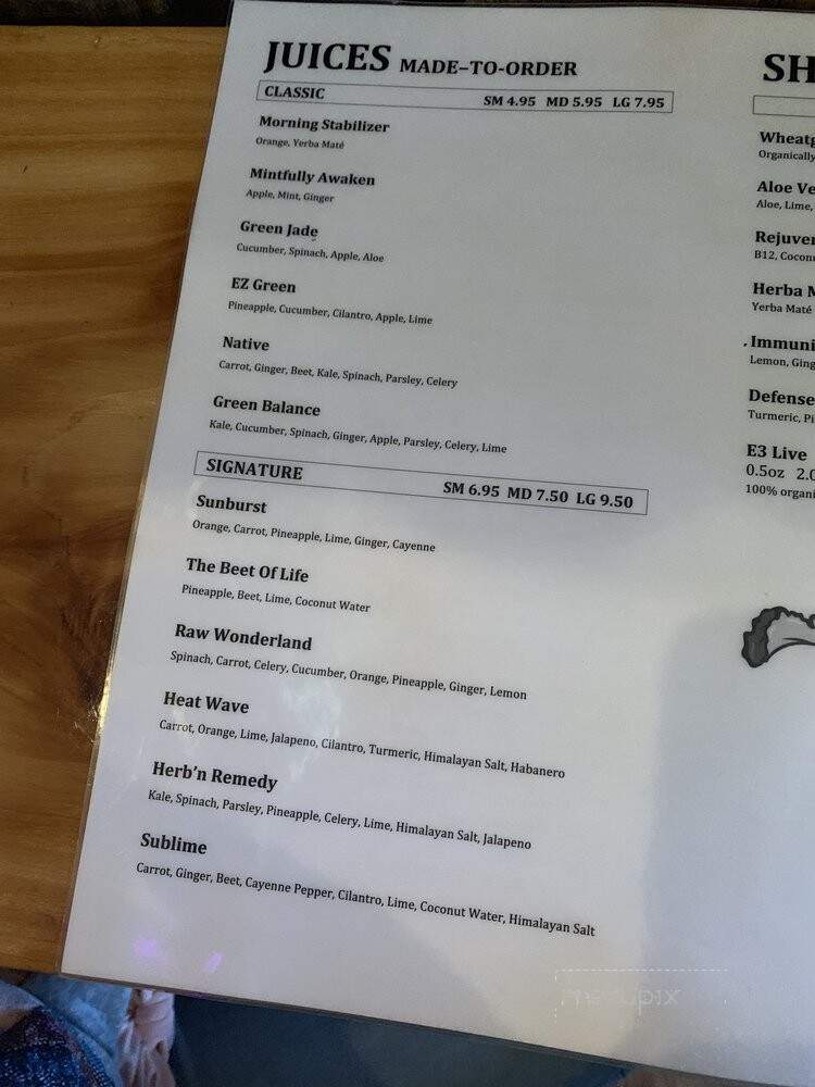 Herb N Juice - San Antonio, TX menu_pic