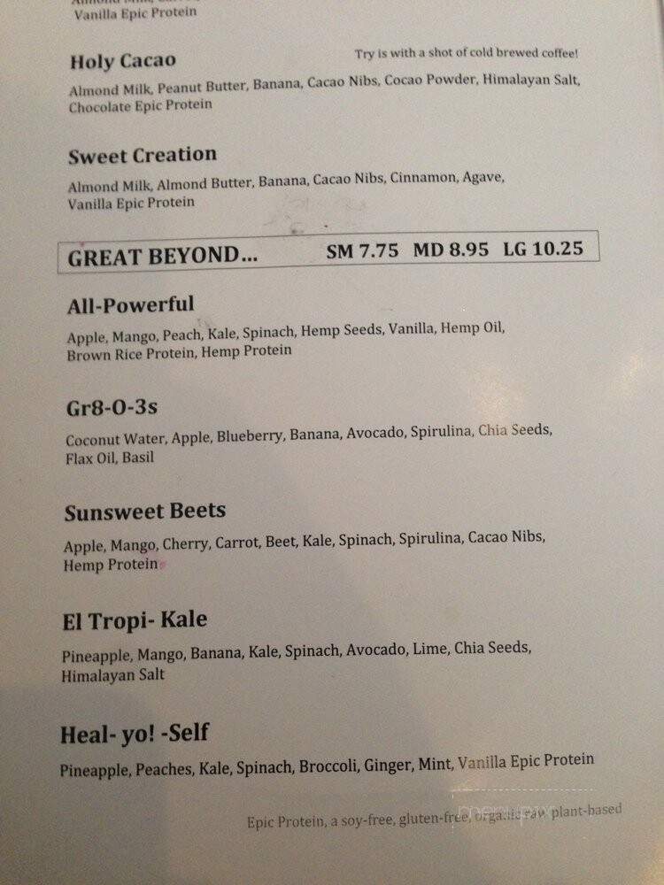 Herb N Juice - San Antonio, TX menu_pic