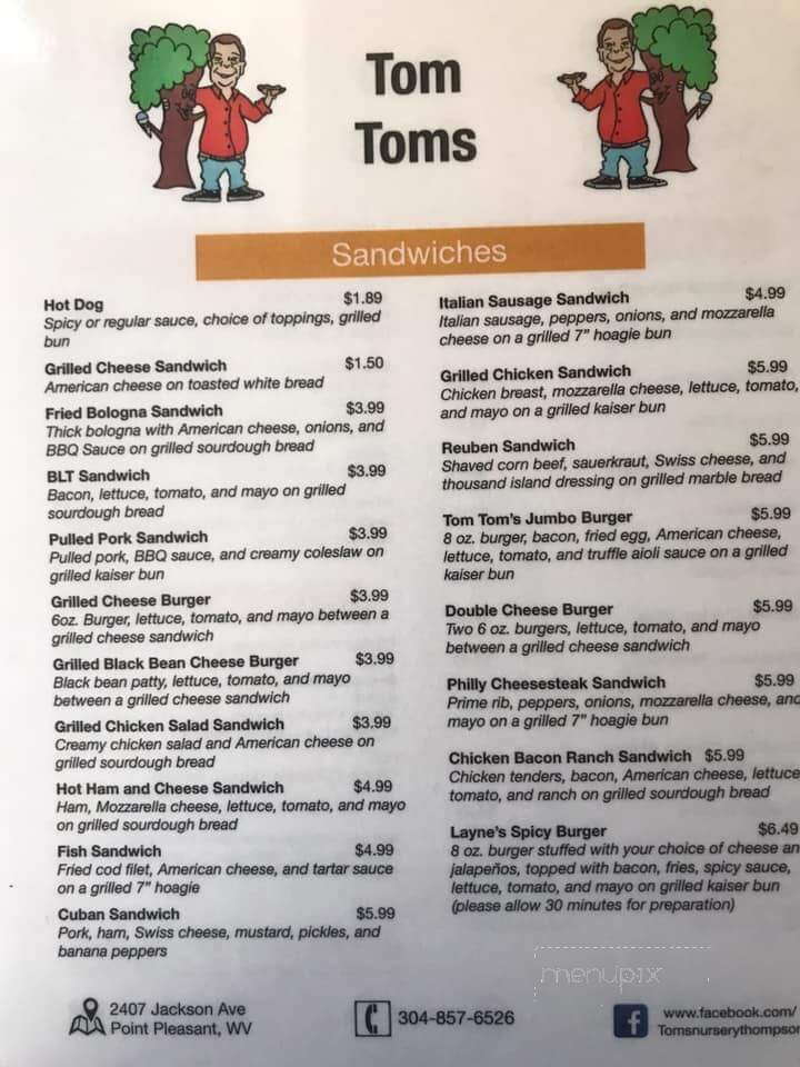Tom Tom's - Point Pleasant, WV menu_pic