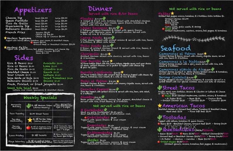 El Patron Express - Rock Island, IL menu_pic