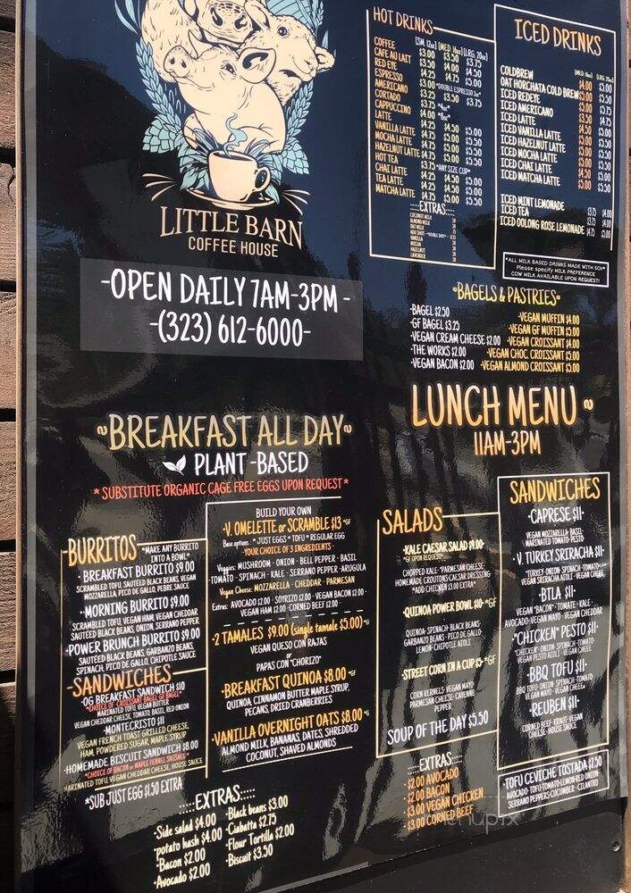 Little Barn Coffee House - Los Angeles, CA menu_pic