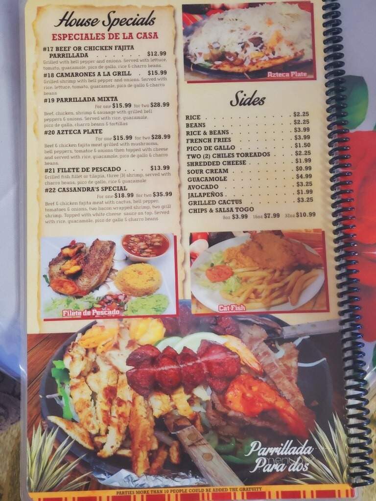 El Mexicano Grill - Corsicana, TX menu_pic