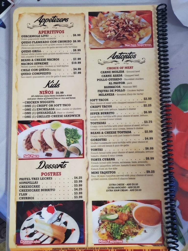 El Mexicano Grill - Corsicana, TX menu_pic