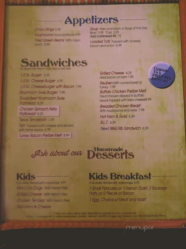 Corner Inn - Upper Sandusky, OH menu_pic