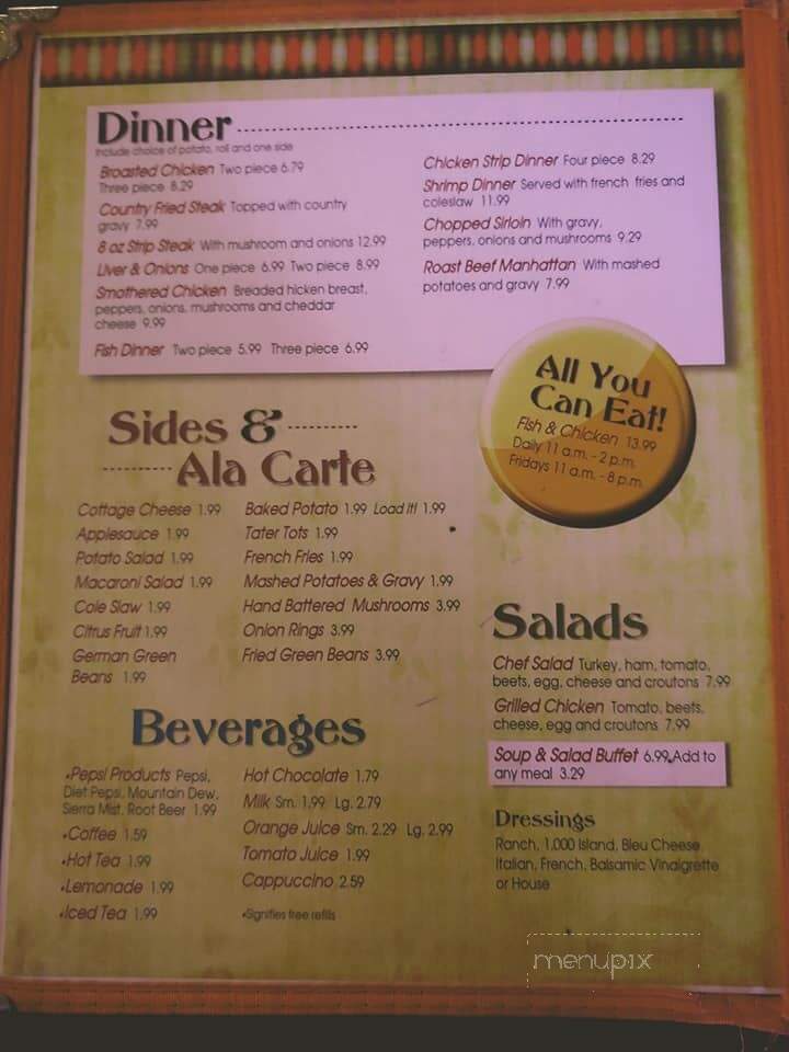 Corner Inn - Upper Sandusky, OH menu_pic