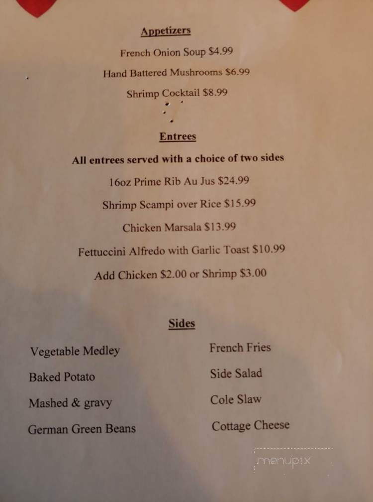 Corner Inn - Upper Sandusky, OH menu_pic