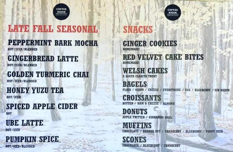 Coffee Kiosk - Santa Clarita, CA menu_pic