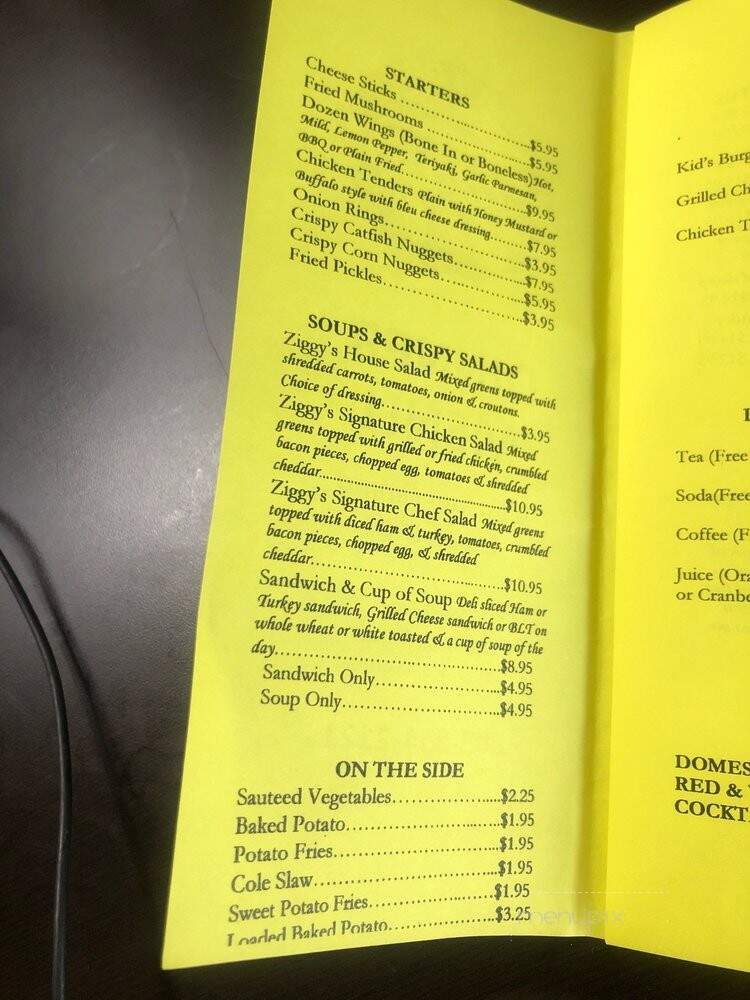 Ziggy's Bar & Grill - Santee, SC menu_pic