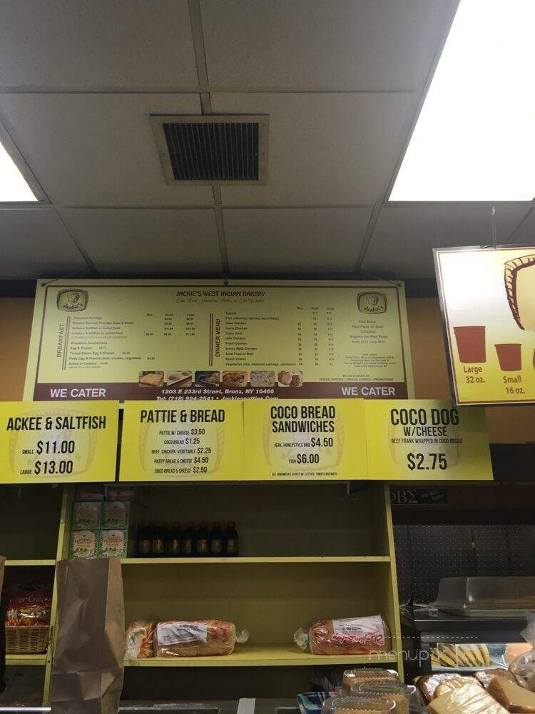 Jackie's West Indian Bakery - Bronx, NY menu_pic
