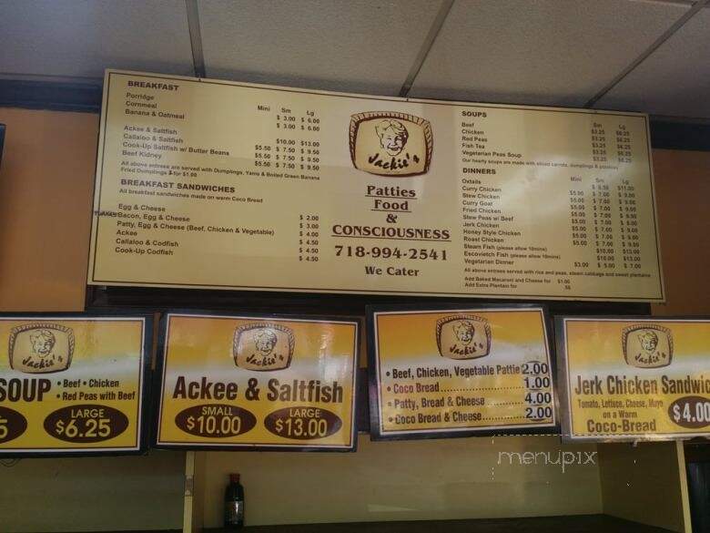 Jackie's West Indian Bakery - Bronx, NY menu_pic