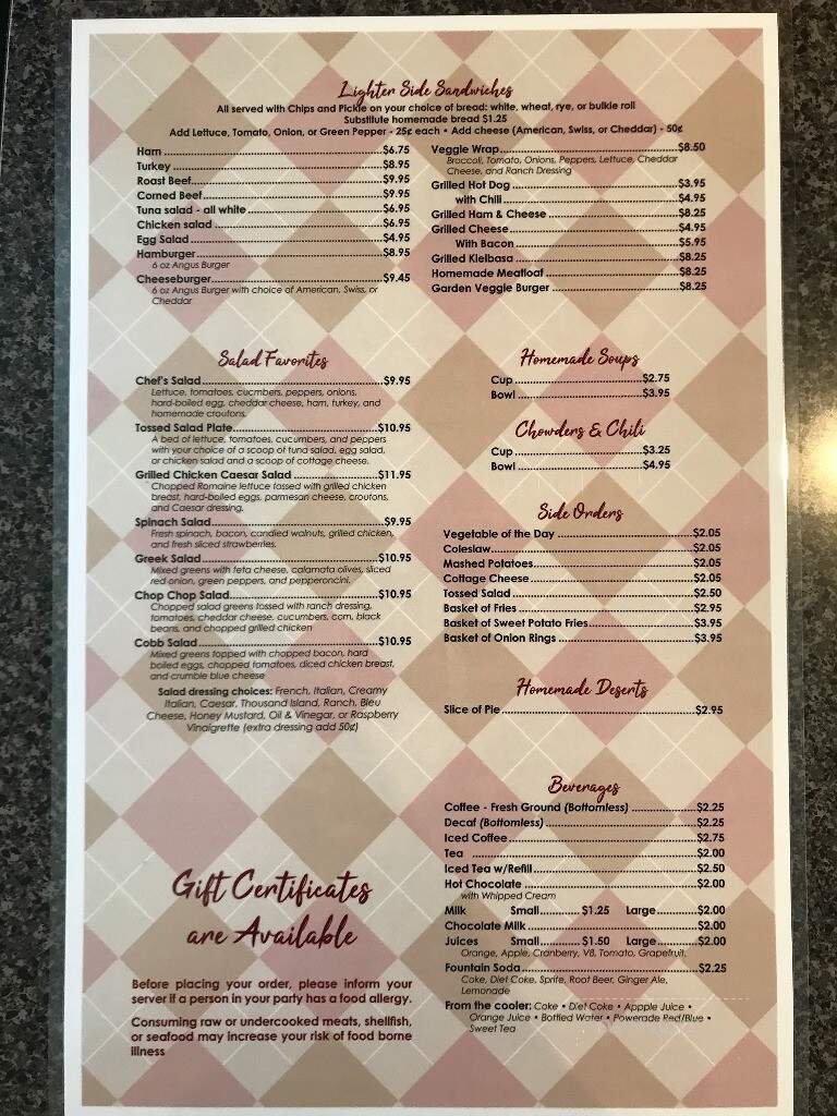 Stables Sandwich Shoppe - Hadley, MA menu_pic