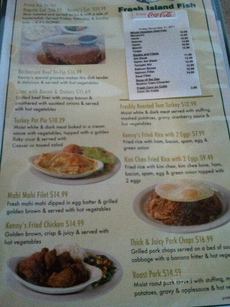 Kenny's Coffee House & Restaurant - Honolulu, HI menu_pic