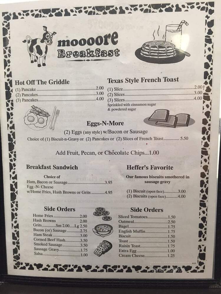 Heffer's Kountry Cafe - Ormond Beach, FL menu_pic