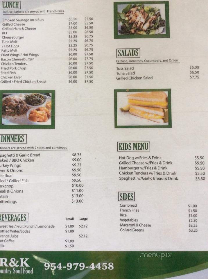 R & K Country Soul Food - Pompano Beach, FL menu_pic