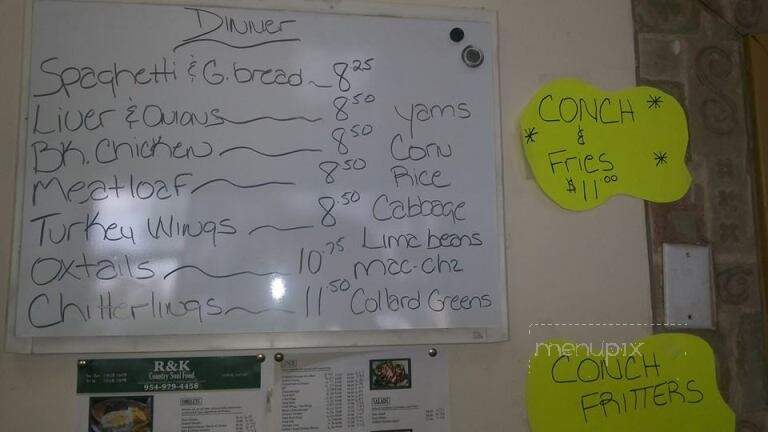 R & K Country Soul Food - Pompano Beach, FL menu_pic