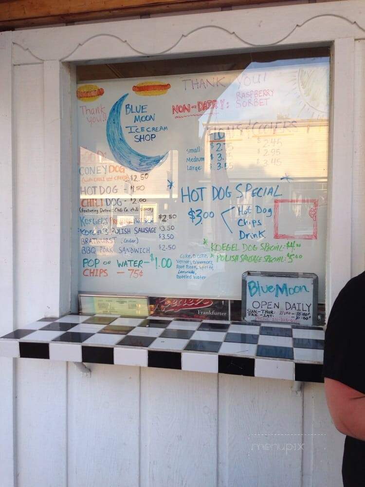 Blue Moon Ice Cream Shop - Cedar, MI menu_pic