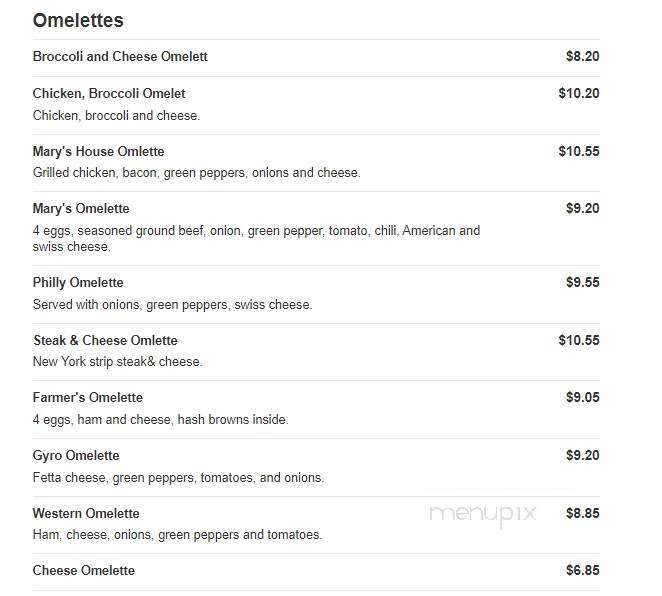 Mary's Grill One - Detroit, MI menu_pic