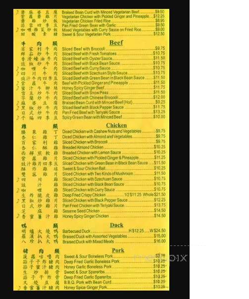 Silver Dragon Restaurant - Langley, BC menu_pic