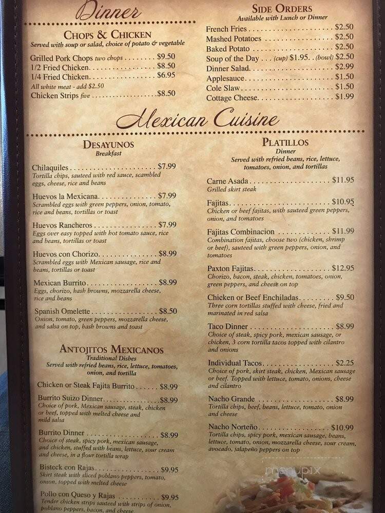 Arcade Family Restaurant - Paxton, IL menu_pic