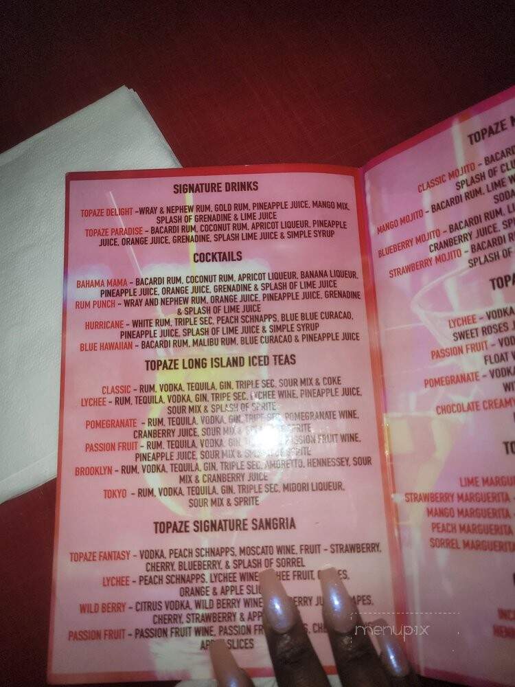 Topaze Restaurant - Brooklyn, NY menu_pic