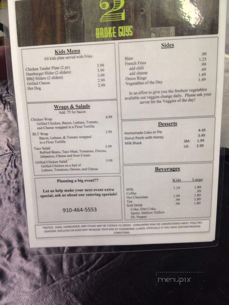 705 Drive In - Robbins, NC menu_pic