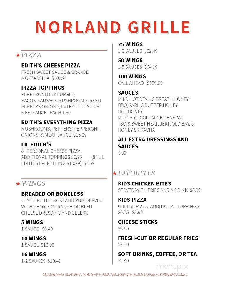 Edith's Pizza - Chambersburg, PA menu_pic