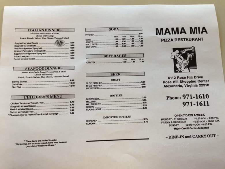 Mama Mia Pizza - Alexandria, VA