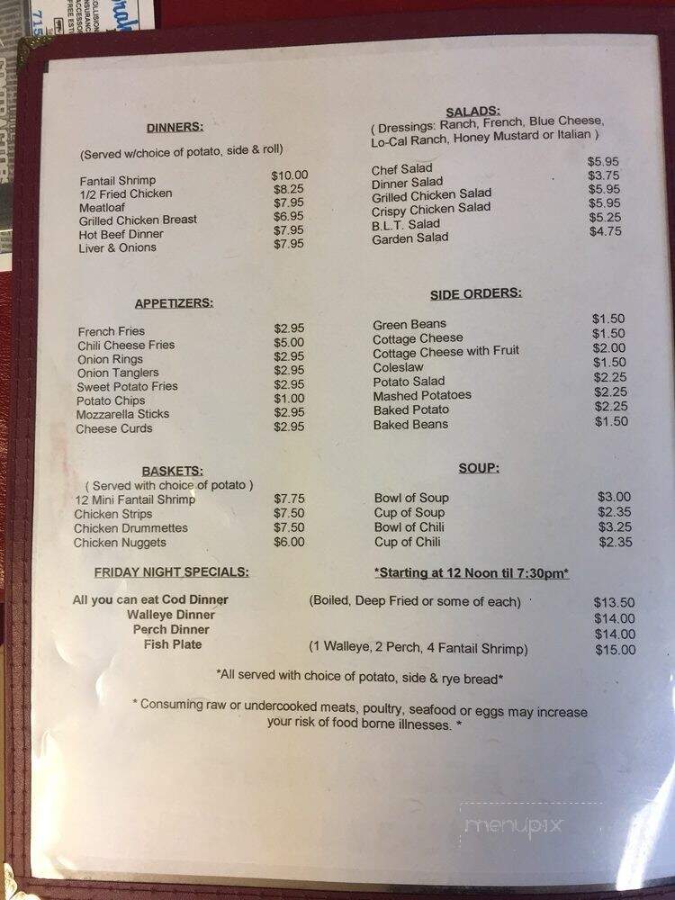 Pembine Family Restaurant - Pembine, WI menu_pic
