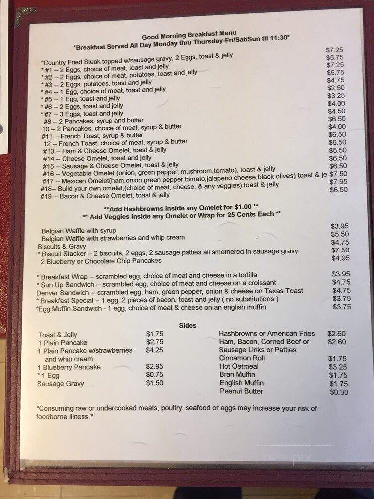 Pembine Family Restaurant - Pembine, WI menu_pic