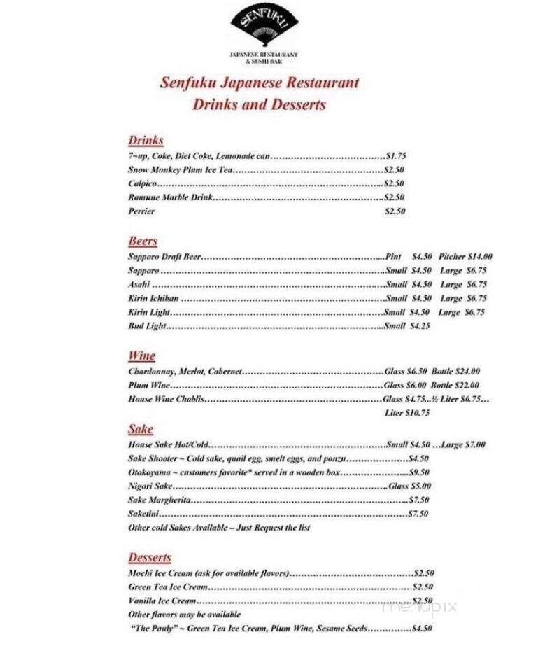 Senfuku Japanese Restaurant - San Pedro, CA menu_pic