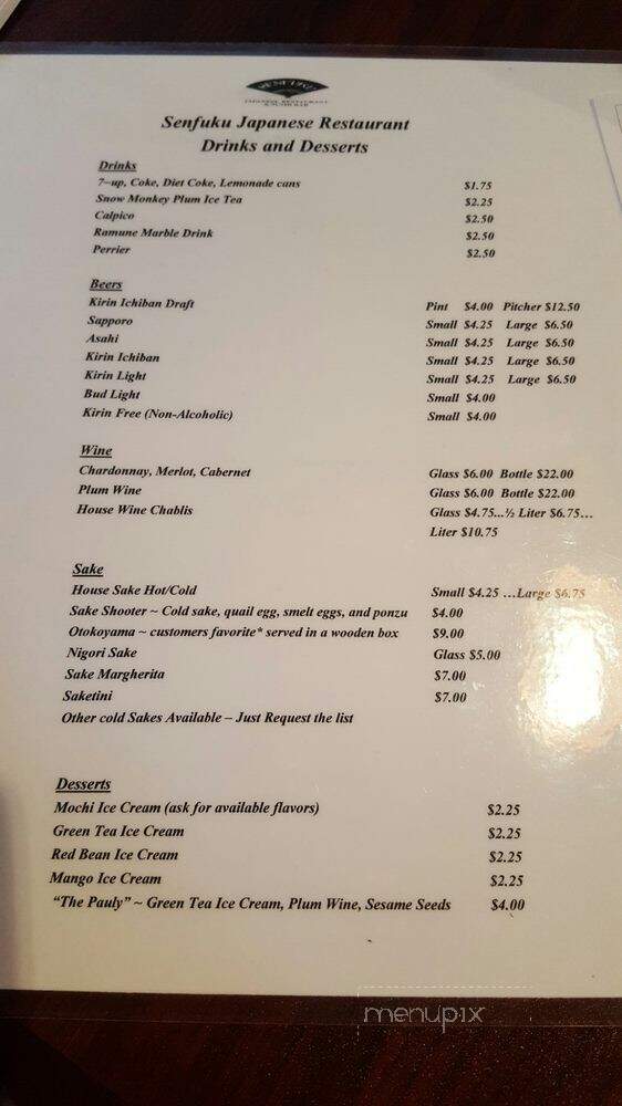 Senfuku Japanese Restaurant - San Pedro, CA menu_pic