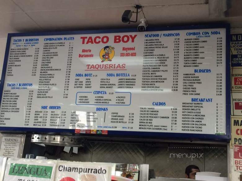 Taco Boy - Maywood, CA menu_pic