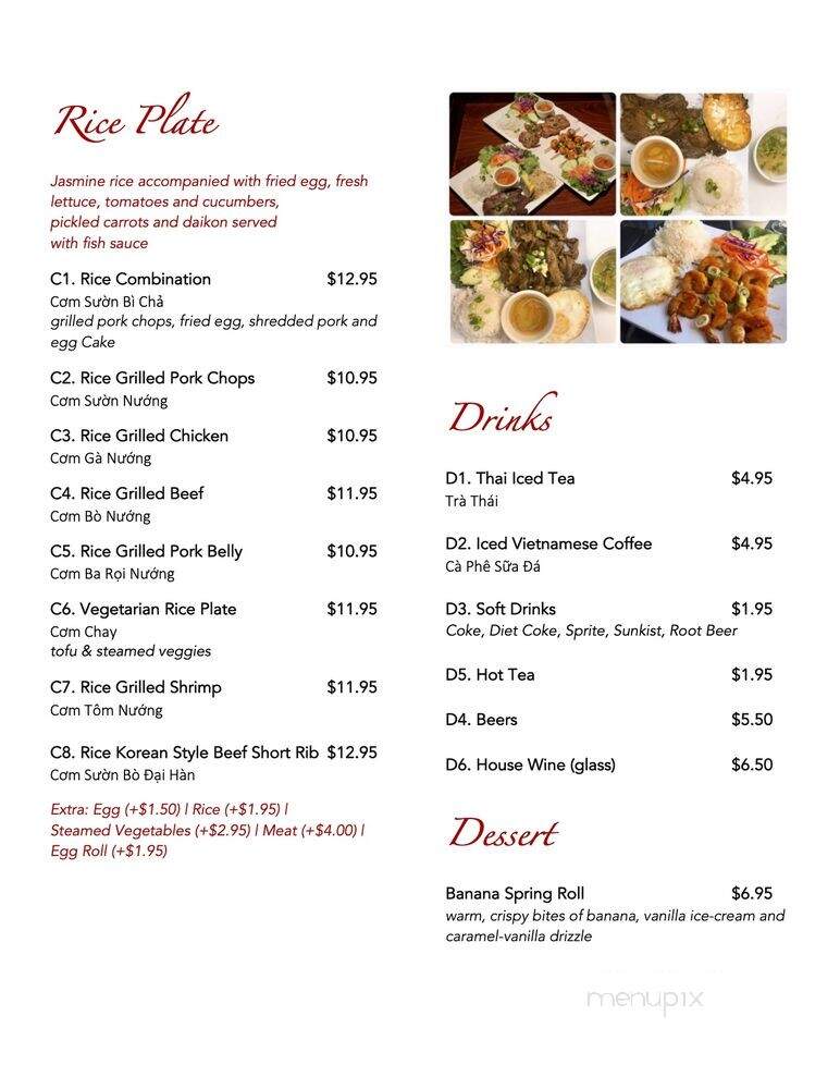 Bayhill Vietnamese Bistro - San Bruno, CA menu_pic