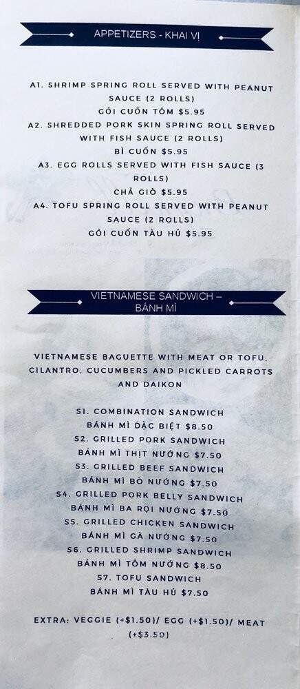 Bayhill Vietnamese Bistro - San Bruno, CA menu_pic