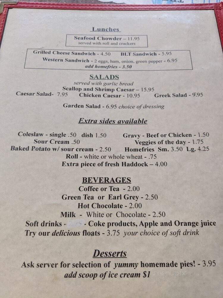 Vickis Restaurant - Kentville, NS menu_pic
