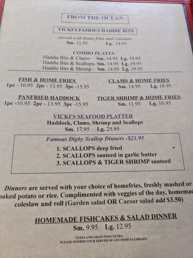 Vickis Restaurant - Kentville, NS menu_pic