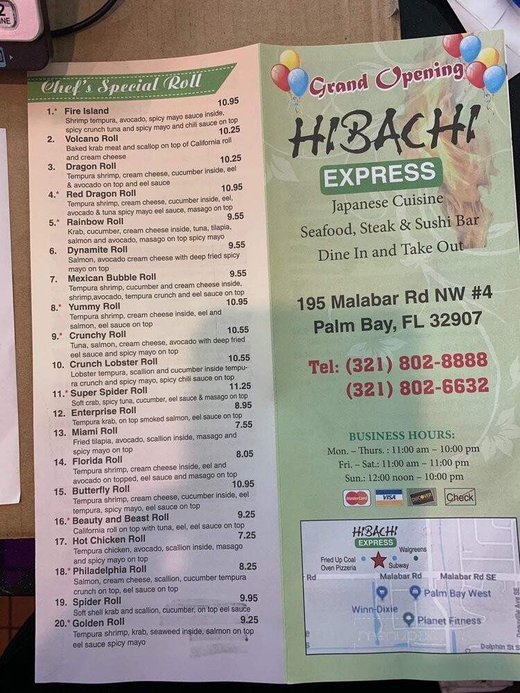 Hibachi Express - Palm Bay, FL menu_pic