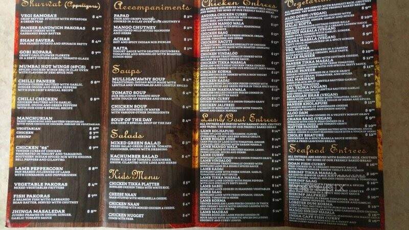 Mint Indian Cuisine - Avon, IN menu_pic