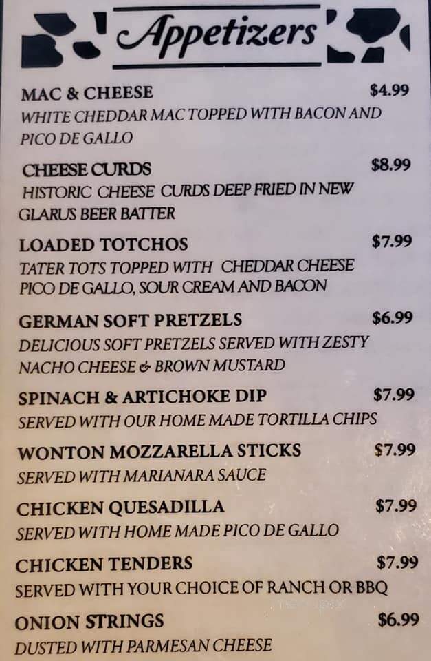 Fat Cow Pub & Eatery - Sheboygan Falls, WI menu_pic