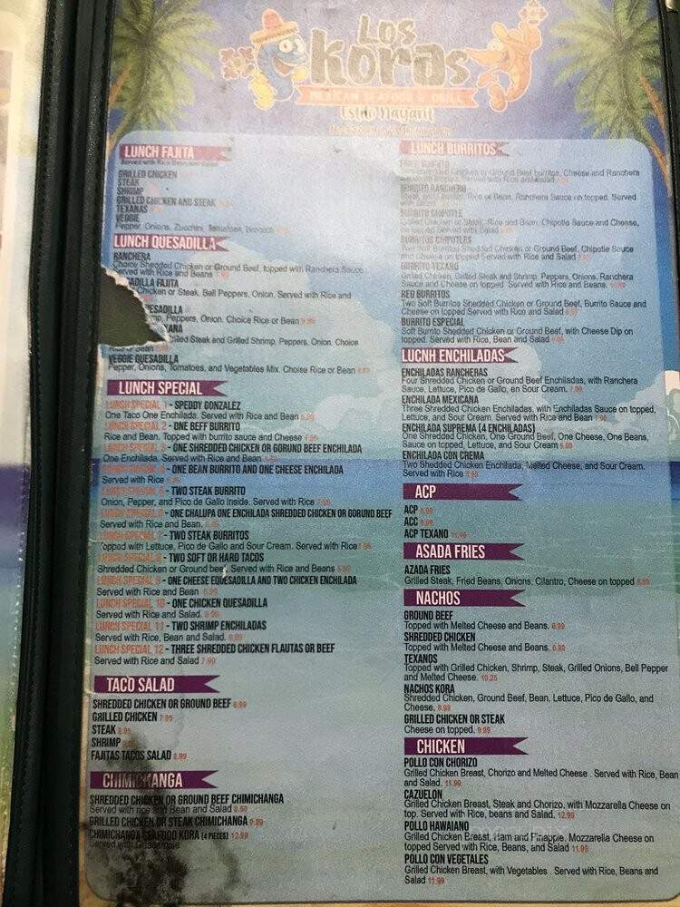 Mariscos Los Koras - Greensboro, NC menu_pic