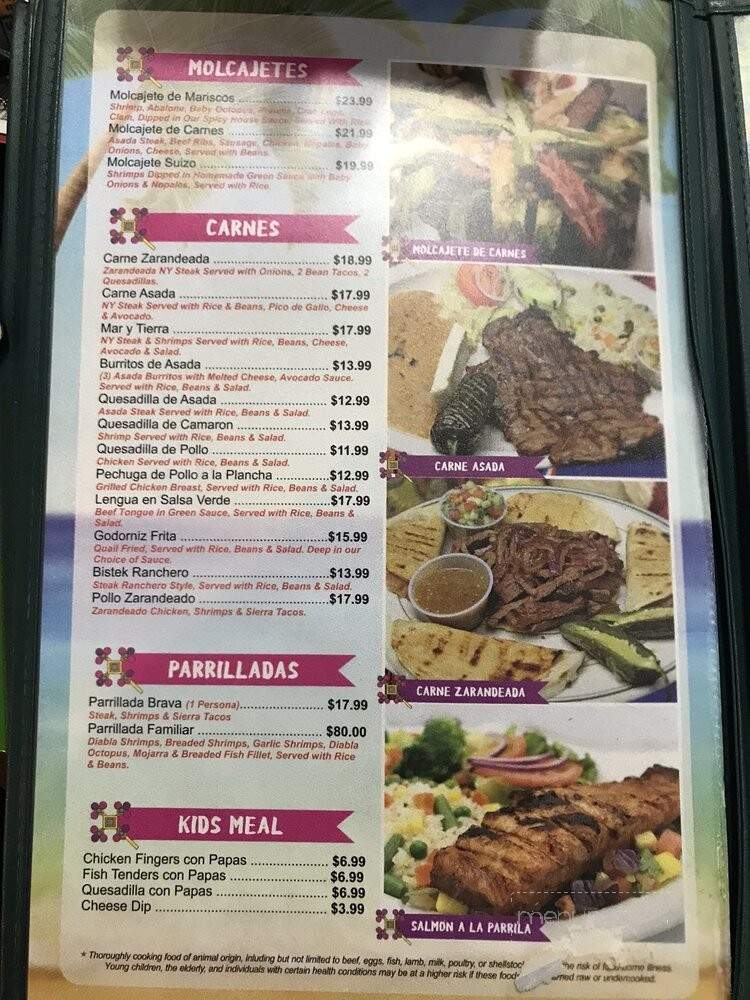 Mariscos Los Koras - Greensboro, NC menu_pic