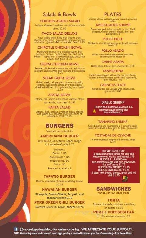 Tacos El Tapatio - Salida, CO menu_pic