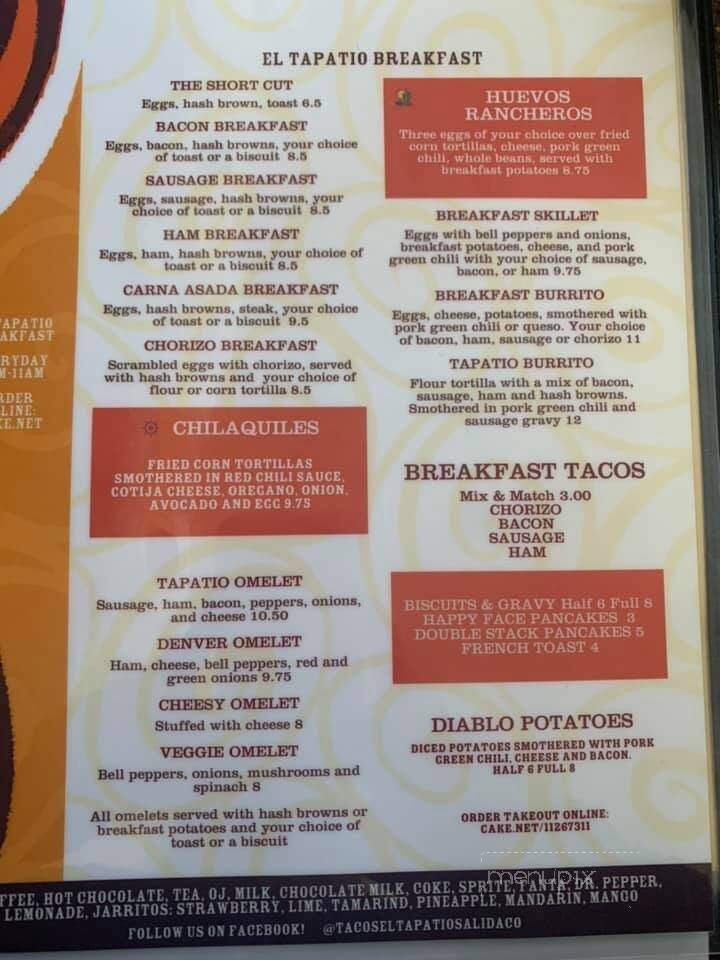Tacos El Tapatio - Salida, CO menu_pic