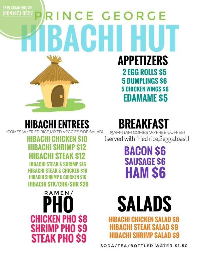 PCG Hibachi Hut - Prince George, VA menu_pic