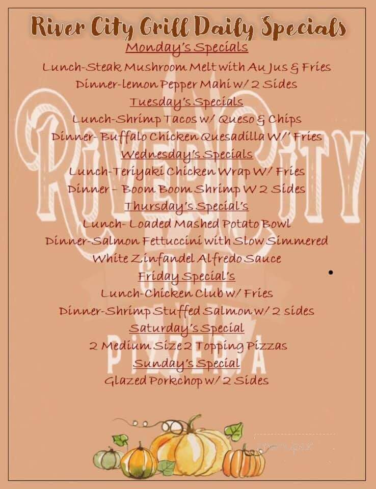 River City Grill and Pizzeria - Bainbridge, GA menu_pic