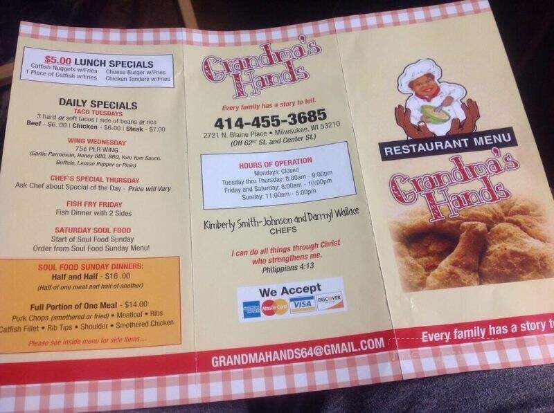 Grandma's Hands - Milwaukee, WI menu_pic