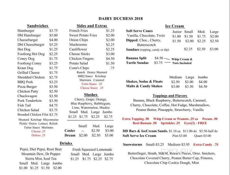 Dairy Duchess - New Concord, OH menu_pic