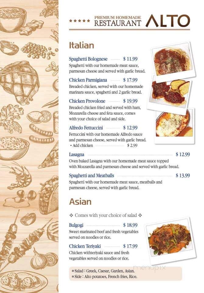 Alto Express - Riverview, NB menu_pic