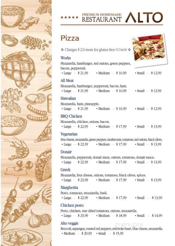 Alto Express - Riverview, NB menu_pic